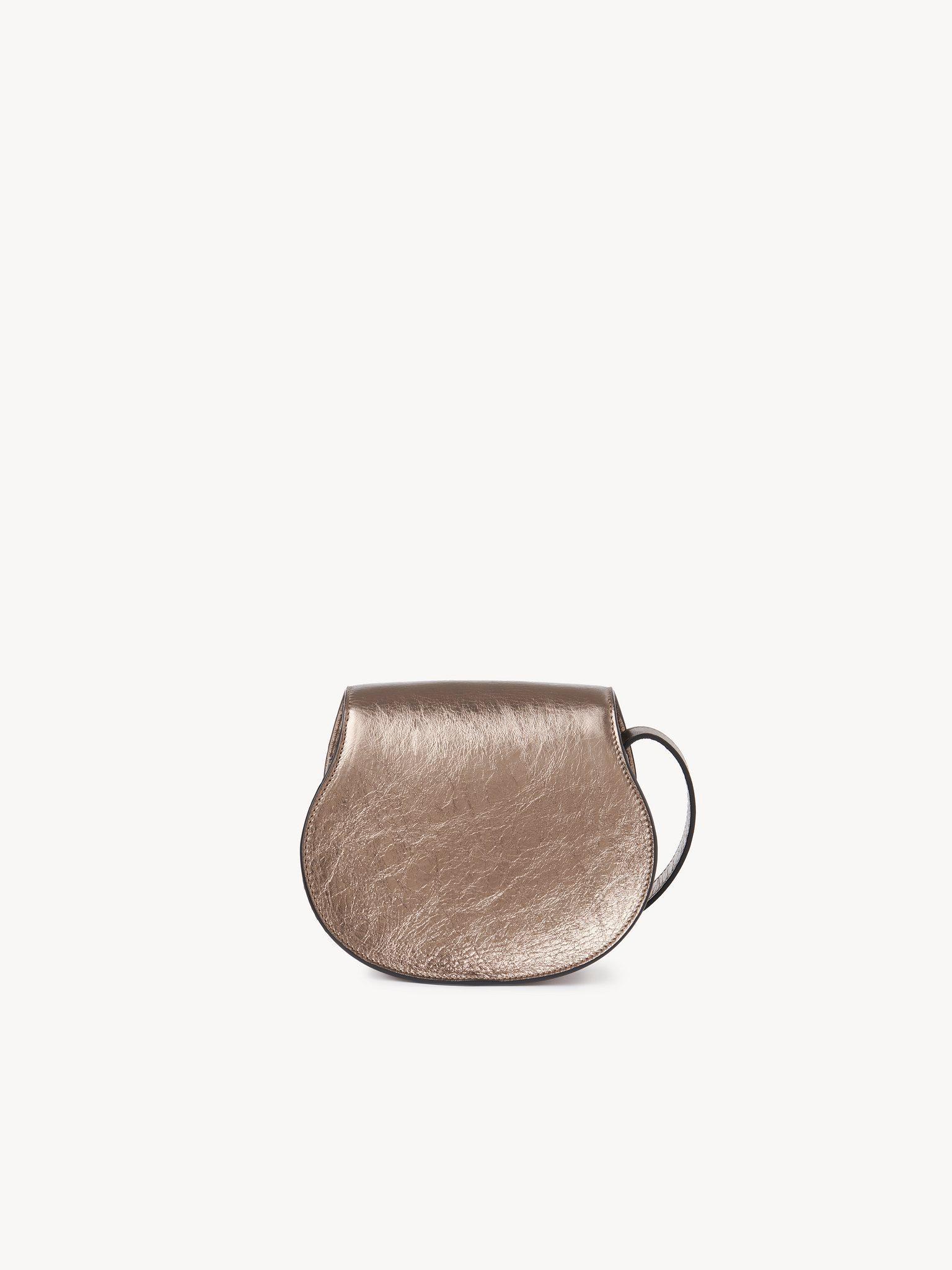 Small Marcie saddle bag in metallized leather Product Image