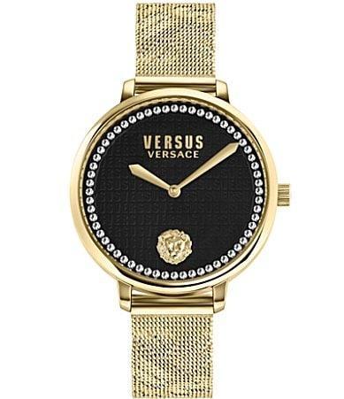 Versace Versus By Versace Womens La Villette Crystal Analog Gold Tone Stainless Steel Bracelet Watch Product Image