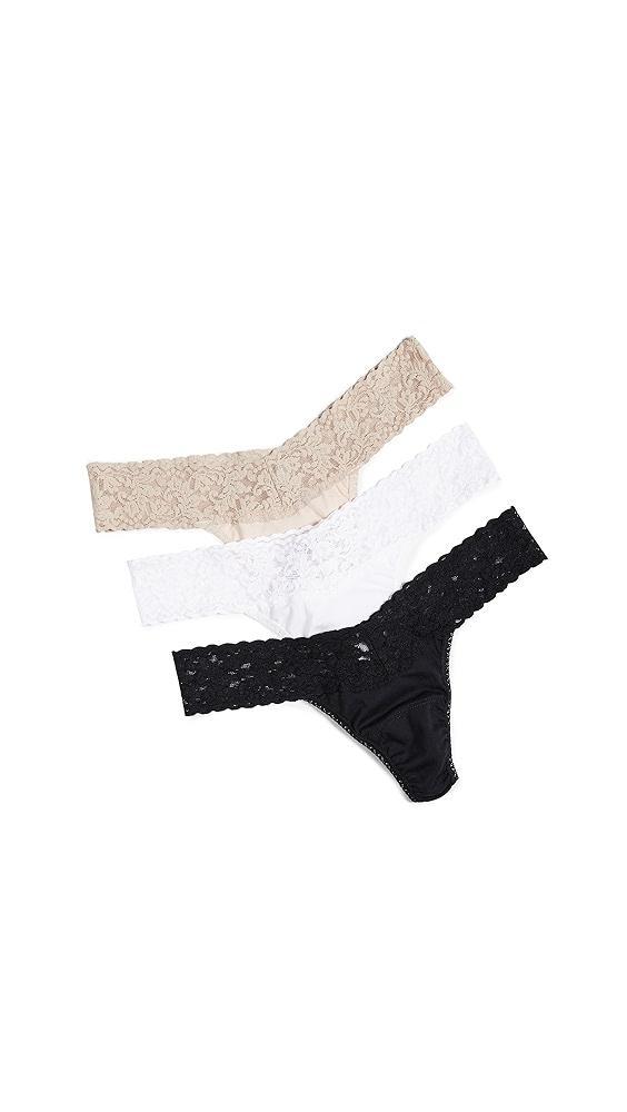 Hanky Panky Low Rise Cotton Thong 3 Pack | Shopbop Product Image