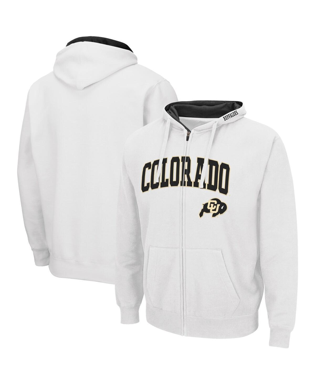 Mens Colosseum White Colorado Buffaloes Arch and Logo 3.0 Full-Zip Hoodie Product Image