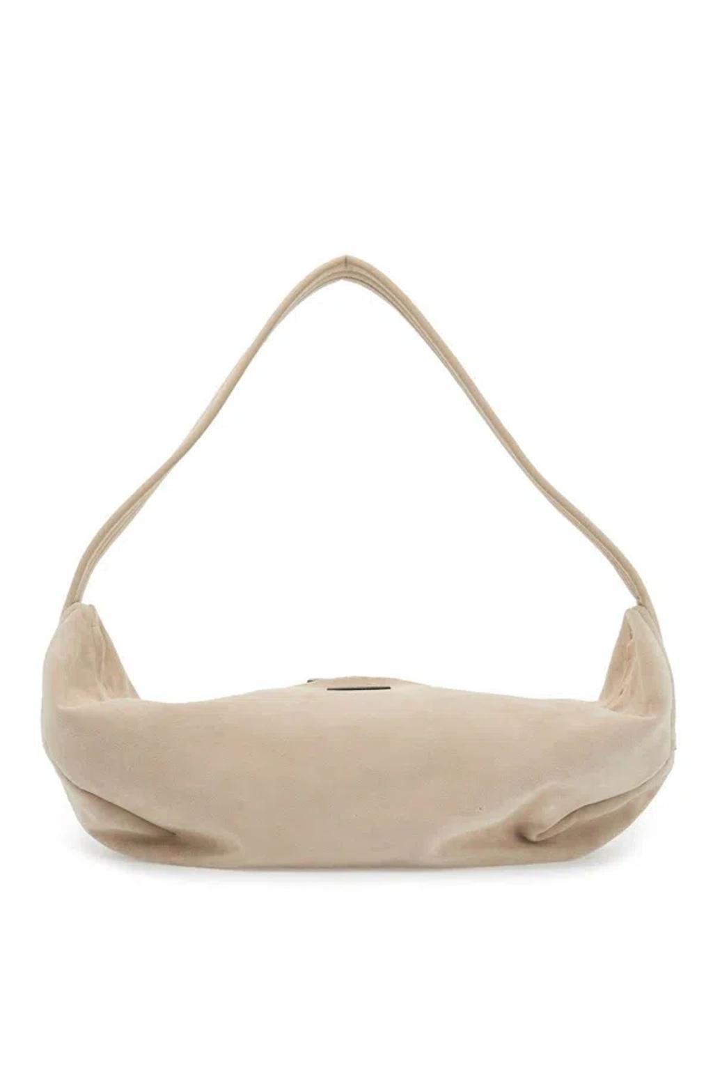 Suede Leather Shell Bag With In Neutro Product Image