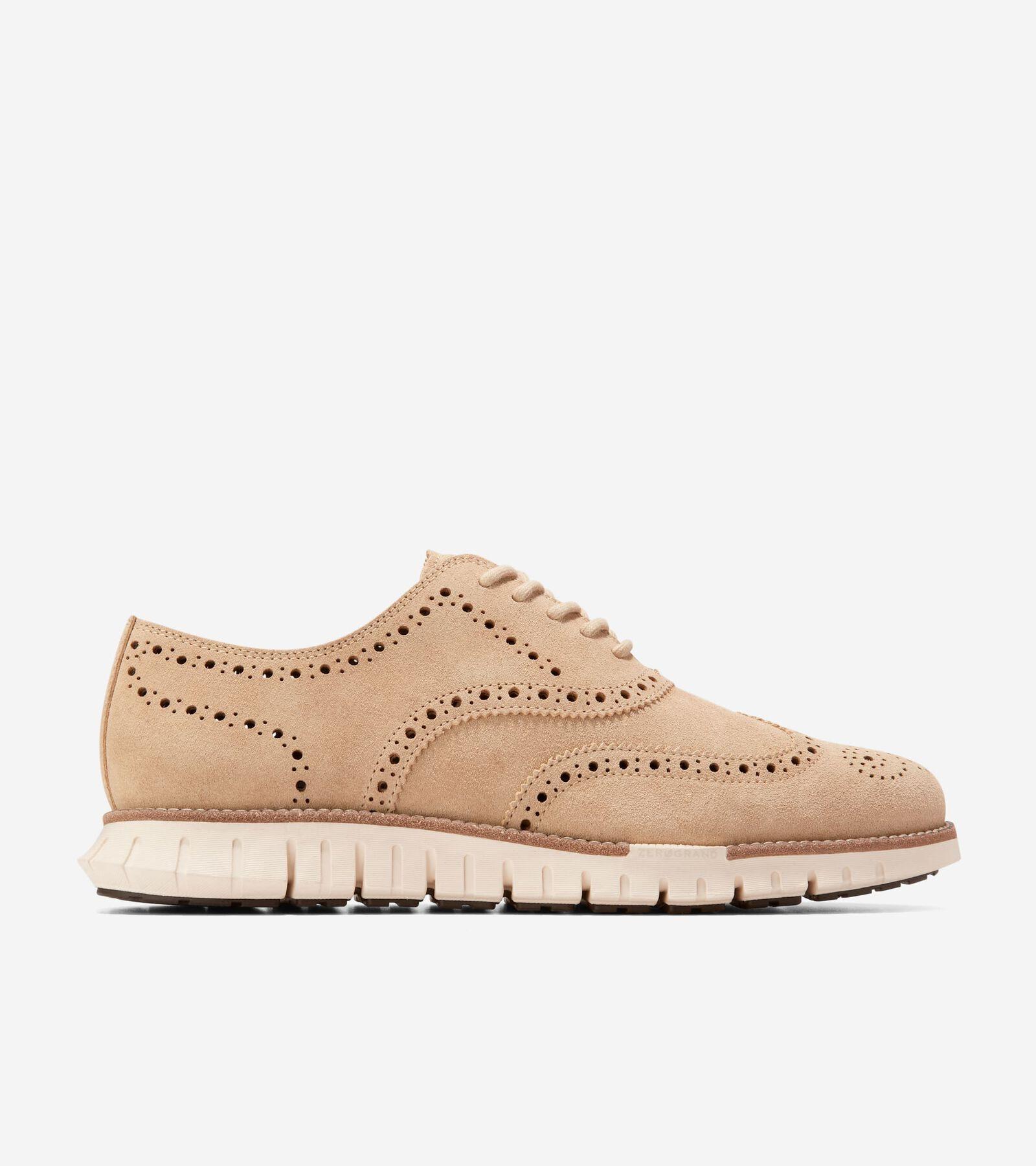 Cole Haan Zerogrand Remastered Wingtip Oxford Unlined (Sesame/Dark Chocolate/Ivory) Men's Lace Up Wing Tip Shoes Product Image