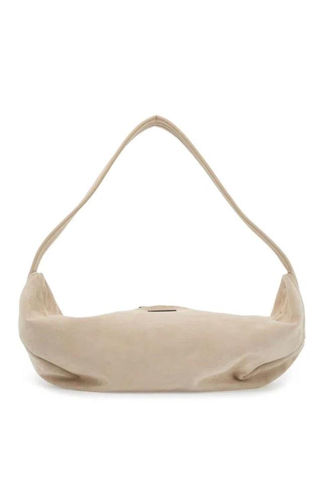 Suede Leather Shell Bag With In Neutro Product Image