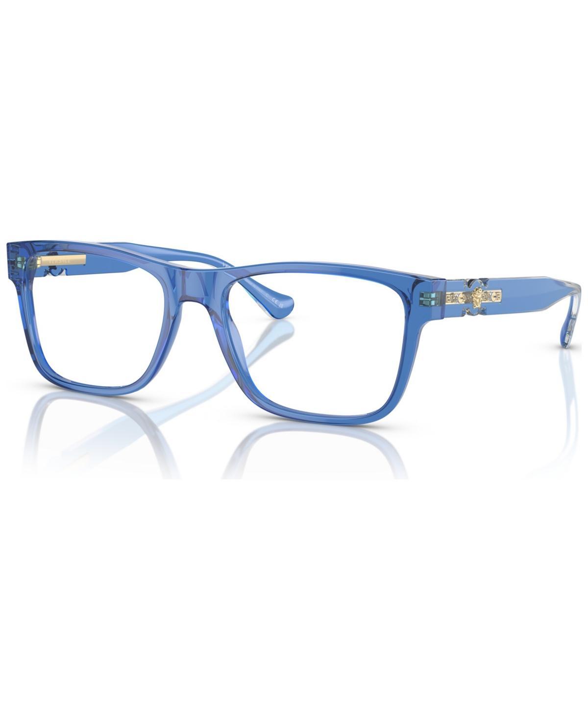 Versace Mens Rectangle Eyeglasses, VE3303 53 - Transparent Blue Product Image