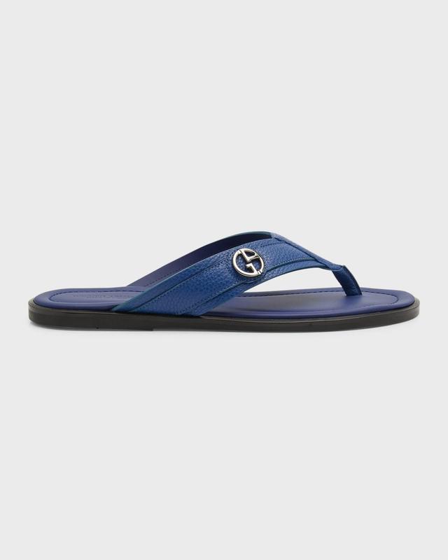 Mens GA-Logo Leather Flip Flops Product Image