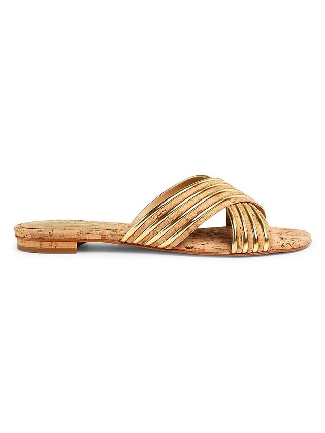 Womens Latifah Cork & Metallic Leather Sandals Product Image