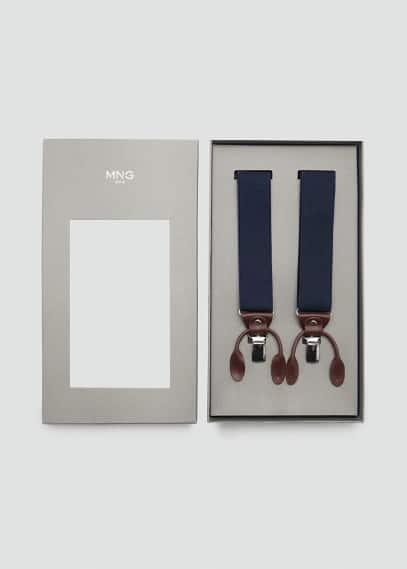 Adjustable elastic straps with leather details - Men | MANGO USA Product Image