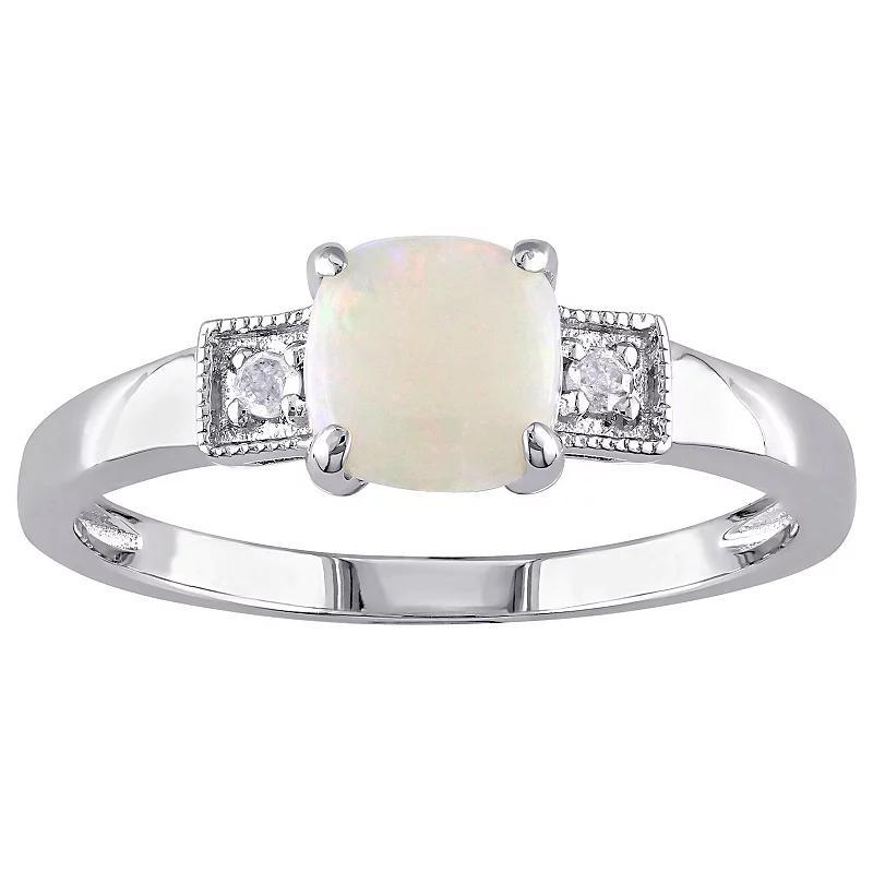 Stella Grace Sterling Silver Opal & Diamond Accent Ring, Womens Product Image