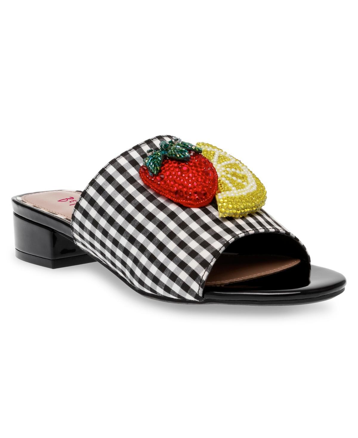 Betsey Johnson Womens Lindyy Fruit Block-Heel Slide Sandals Product Image