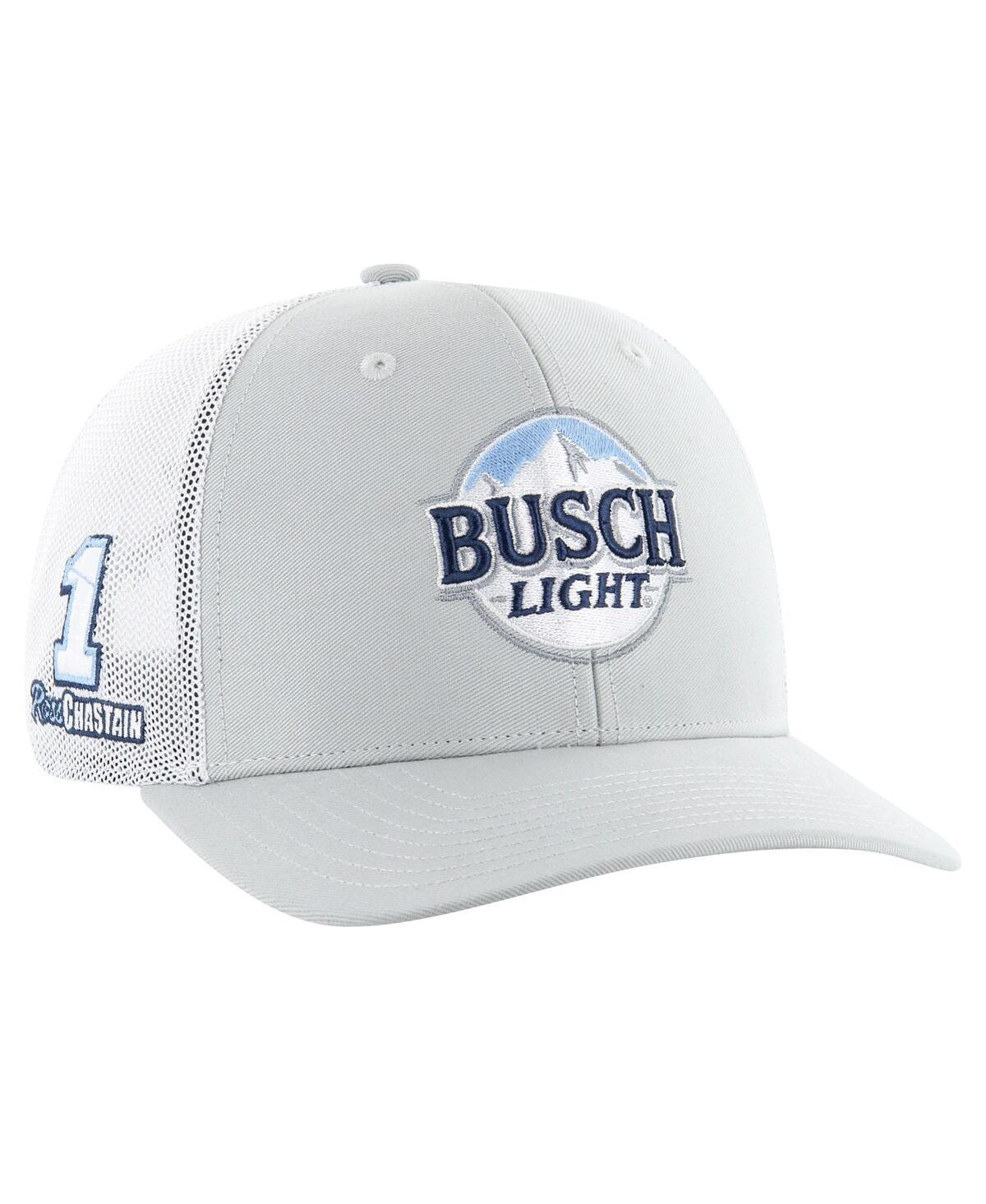 47 Brand Mens Gray Ross Chastain Busch Light Four Hit Trucker Adjustable Hat - Gray Product Image