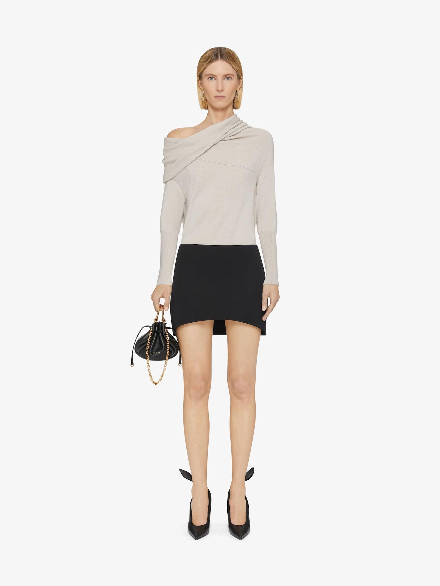 Asymmetric draped sweater in wool and cashmere Product Image