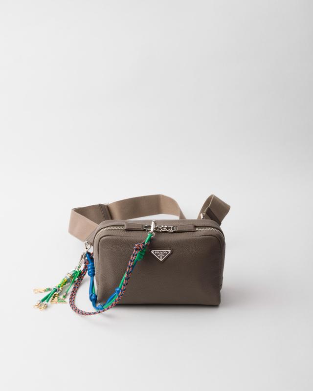 Leather shoulder bag with charm Product Image