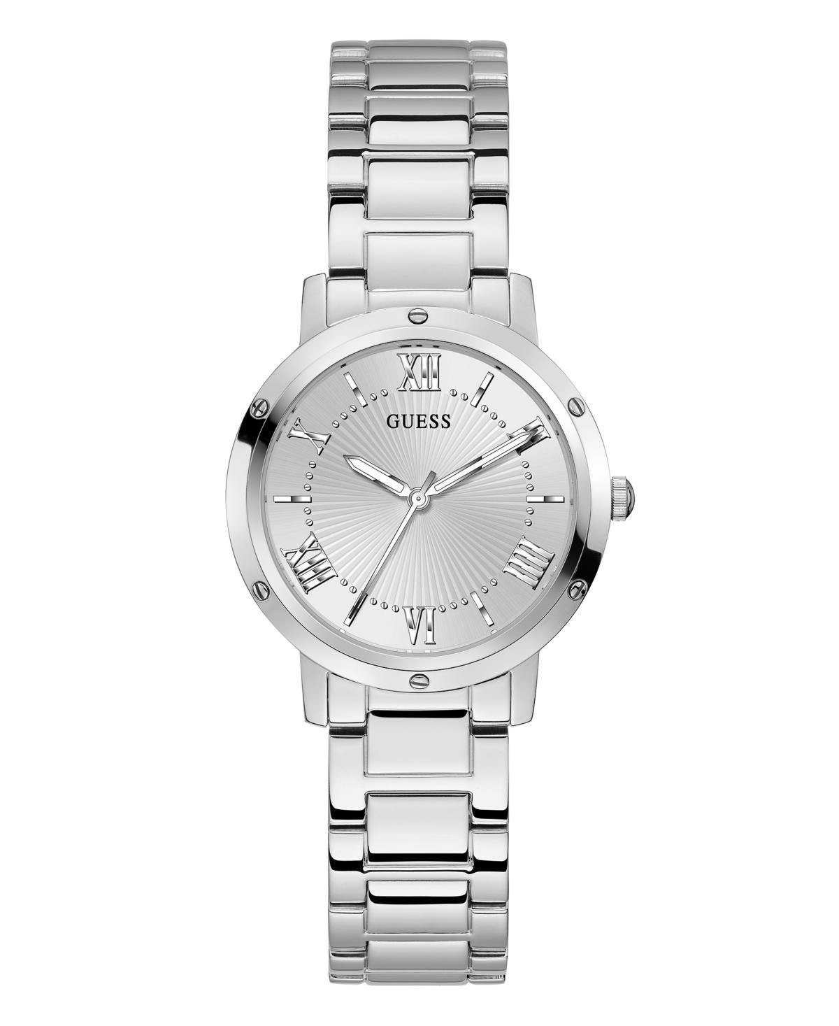 Guess Womens Silver-Tone Stainless Steel Bracelet Watch, 34mm Product Image