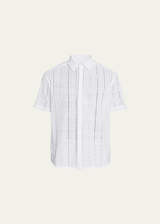 Mens Crochet Broad-Stripe Shirt Product Image