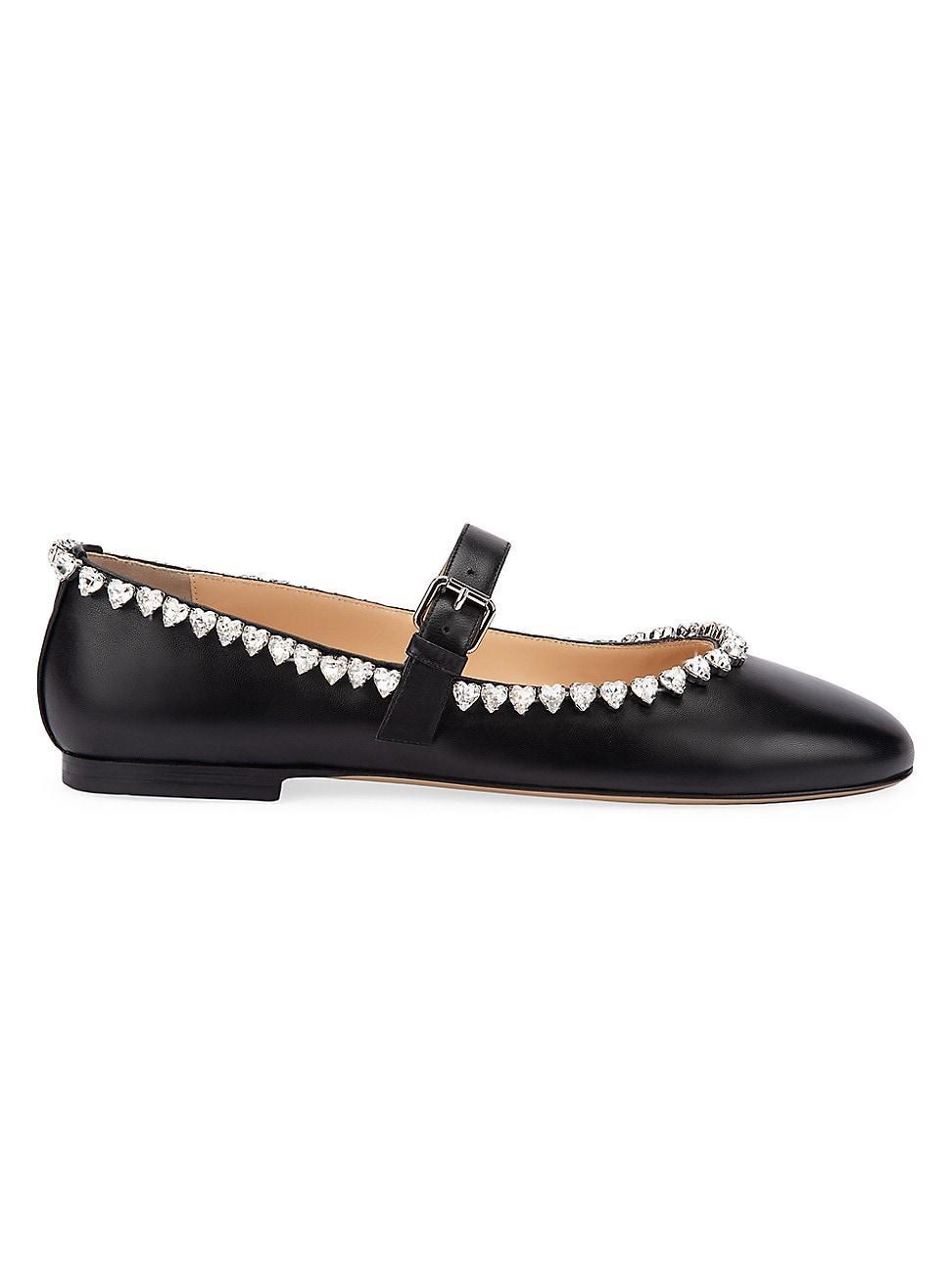 Womens Audrey Embellished Leather Mary Jane Ballet Flats Product Image