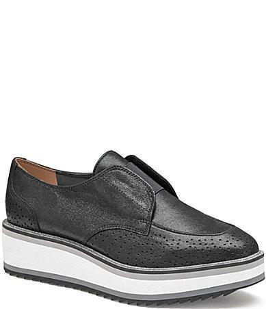 Johnston  Murphy Womens Gracelyn Soft Metallic Suede Oxfords Product Image