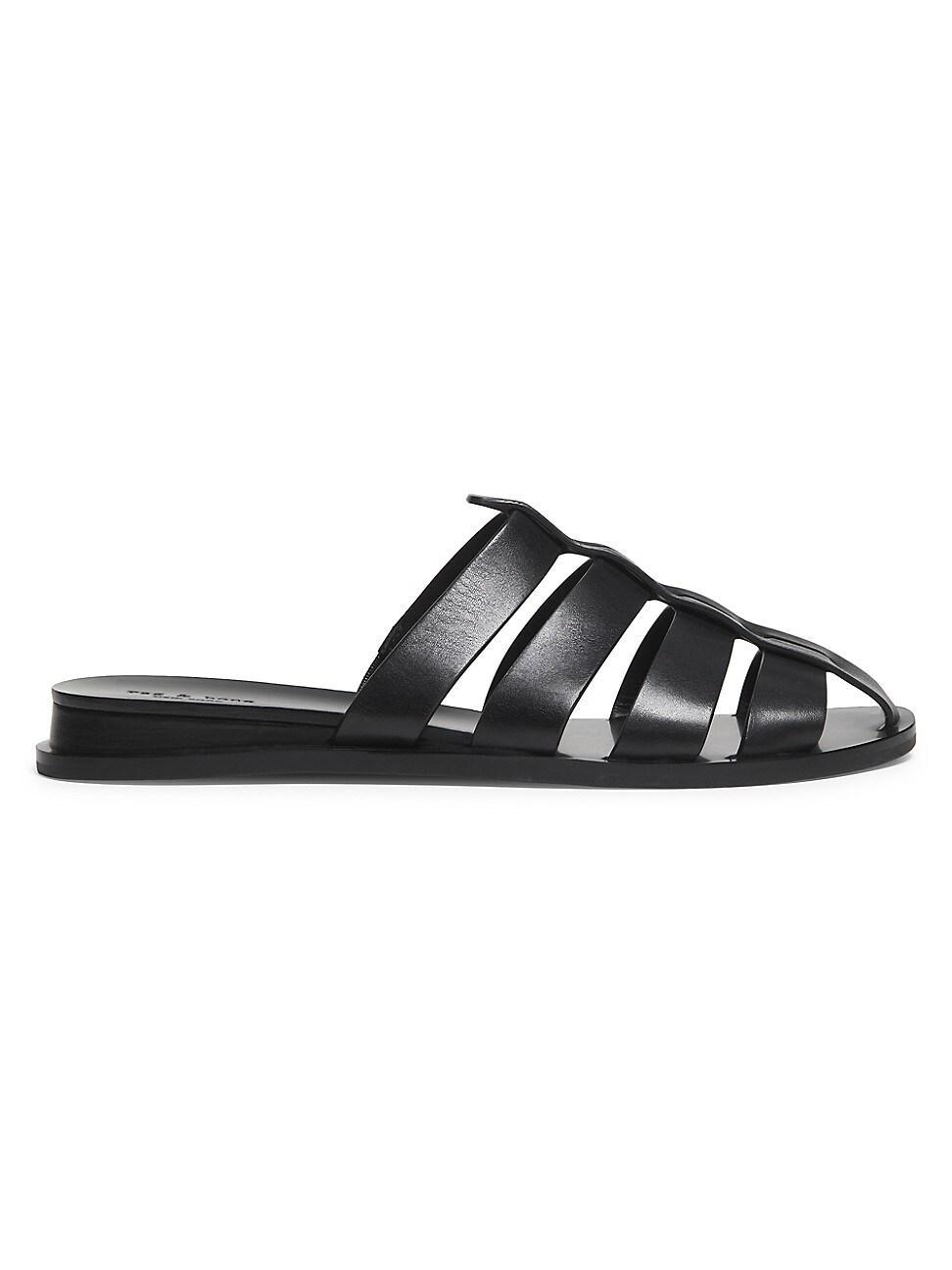 Womens Beau Fisherman Leather Slide Sandals Product Image