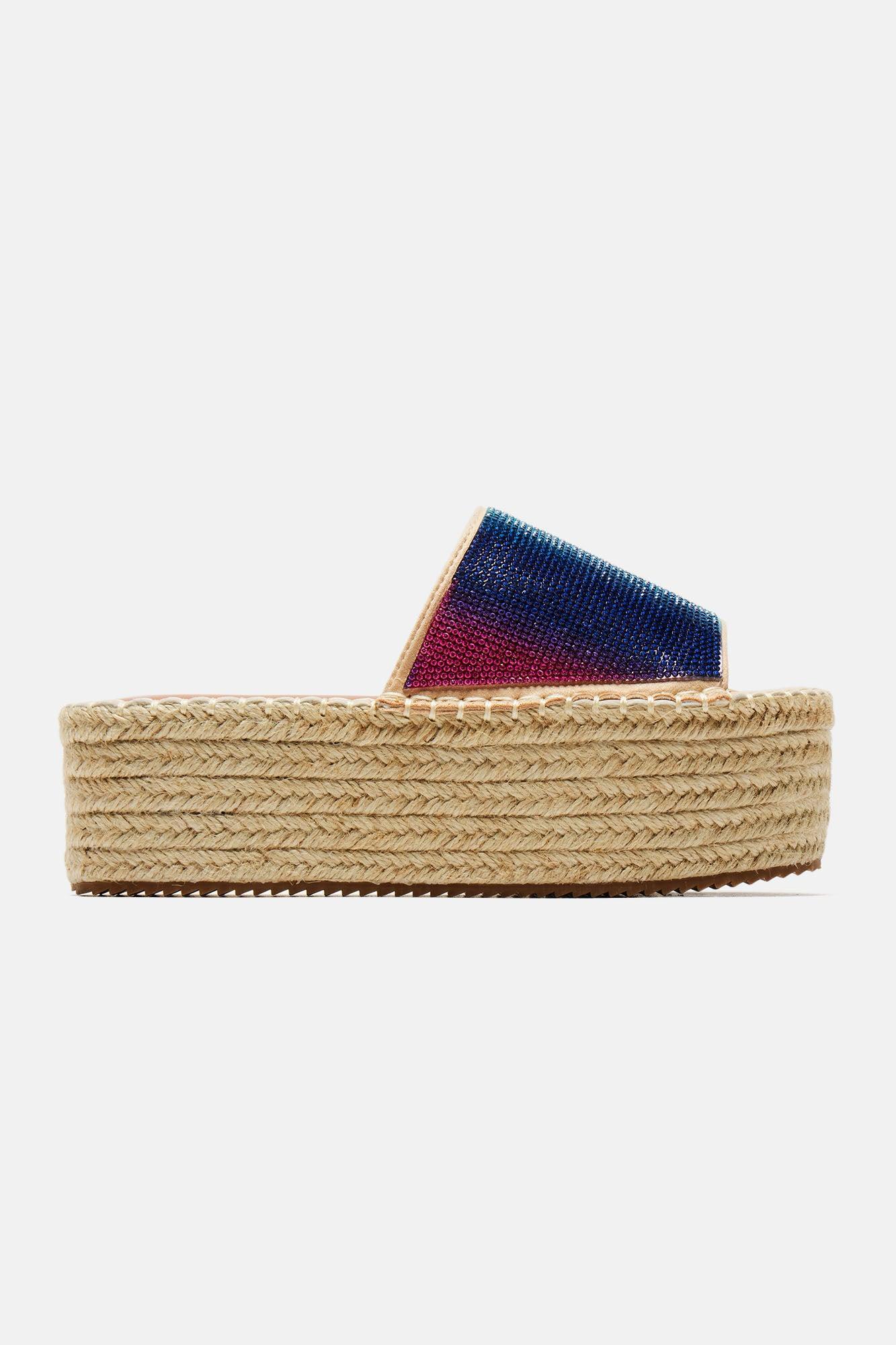 Count Me In Flatform Sandals - Multi Color Product Image