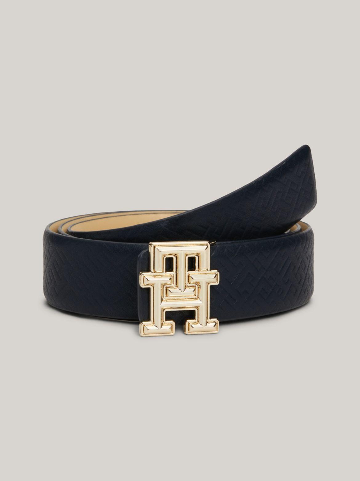 Tommy Hilfiger Women's TH Logo Reversible Leather Belt Product Image