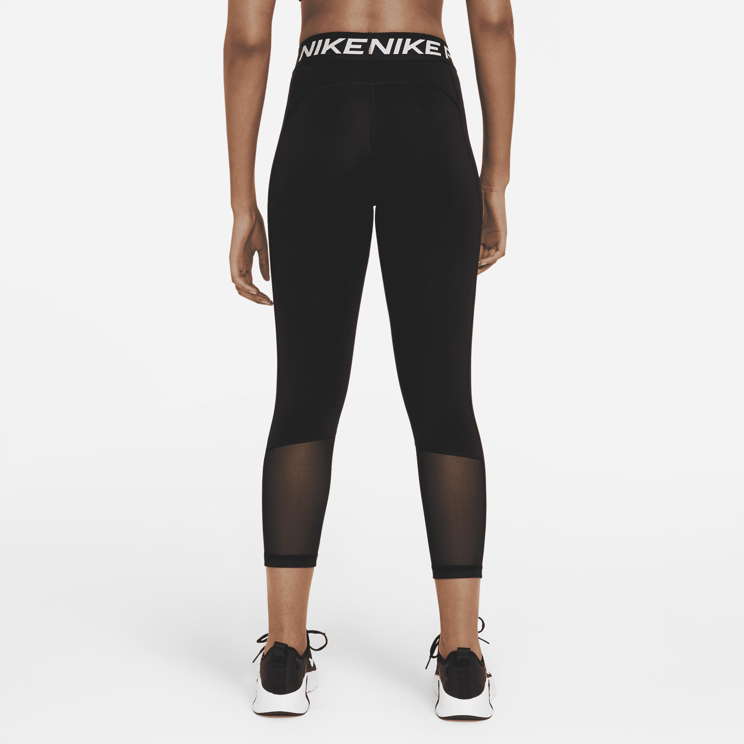 Women's Nike Pro Mid-Rise Crop Mesh Panel Leggings Product Image