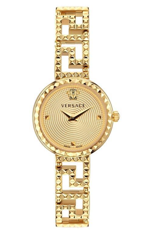 Mens Greca Goddess IP Yellow Gold Stainless Steel Bracelet Watch/28MM Product Image