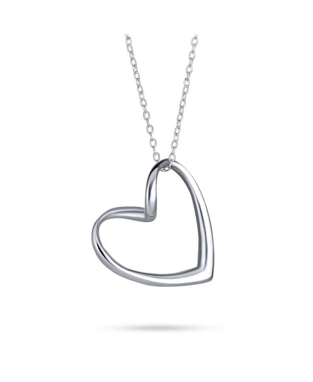 Bling Jewelry Floating Open Heart Pendant Necklace For Women For Sterling Silver With Chain Product Image