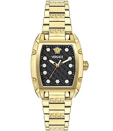 Versace Womens Dominus Analog Gold Tone Stainless Steel Bracelet Watch Product Image