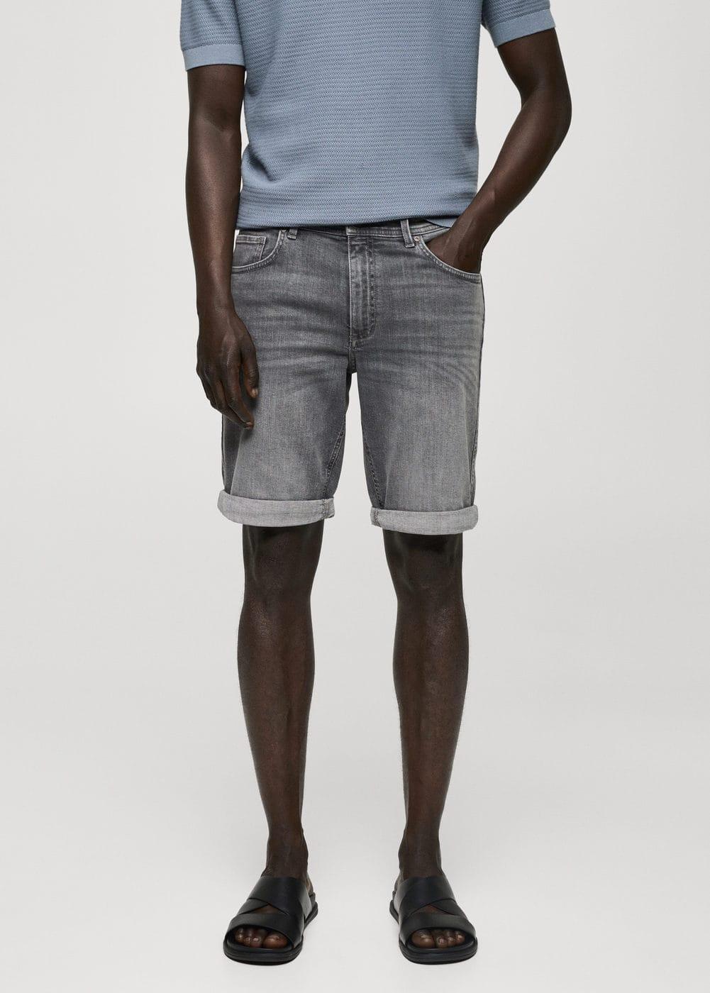 Mango Mens Denim Bermuda Shorts Product Image