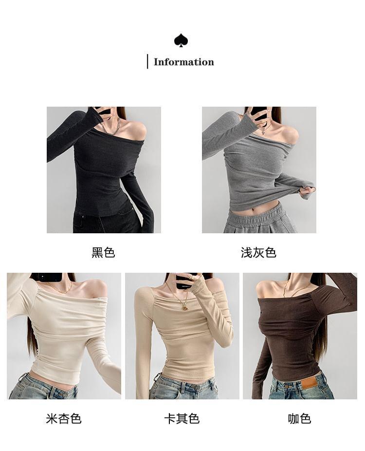 Asymmetrical Ruched Crop T-Shirt in 5 Colors Product Image