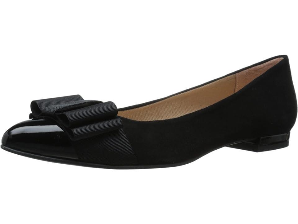 French Sole Onstage (Black Patent/Black Suede) Women's Flat Shoes Product Image