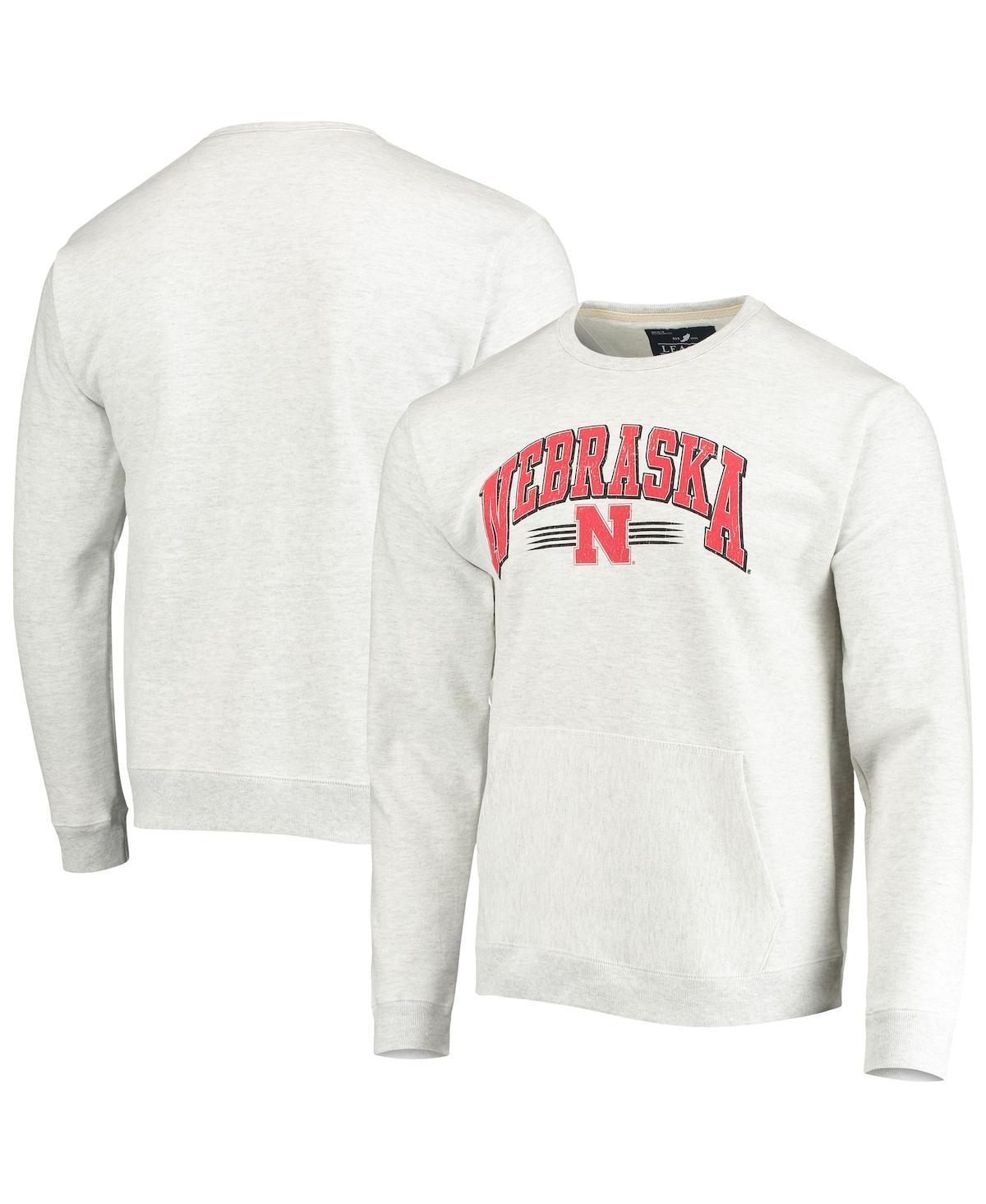 Mens League Collegiate Wear Heather Gray Nebraska Huskers Upperclassman Pocket Pullover Sweatshirt Product Image