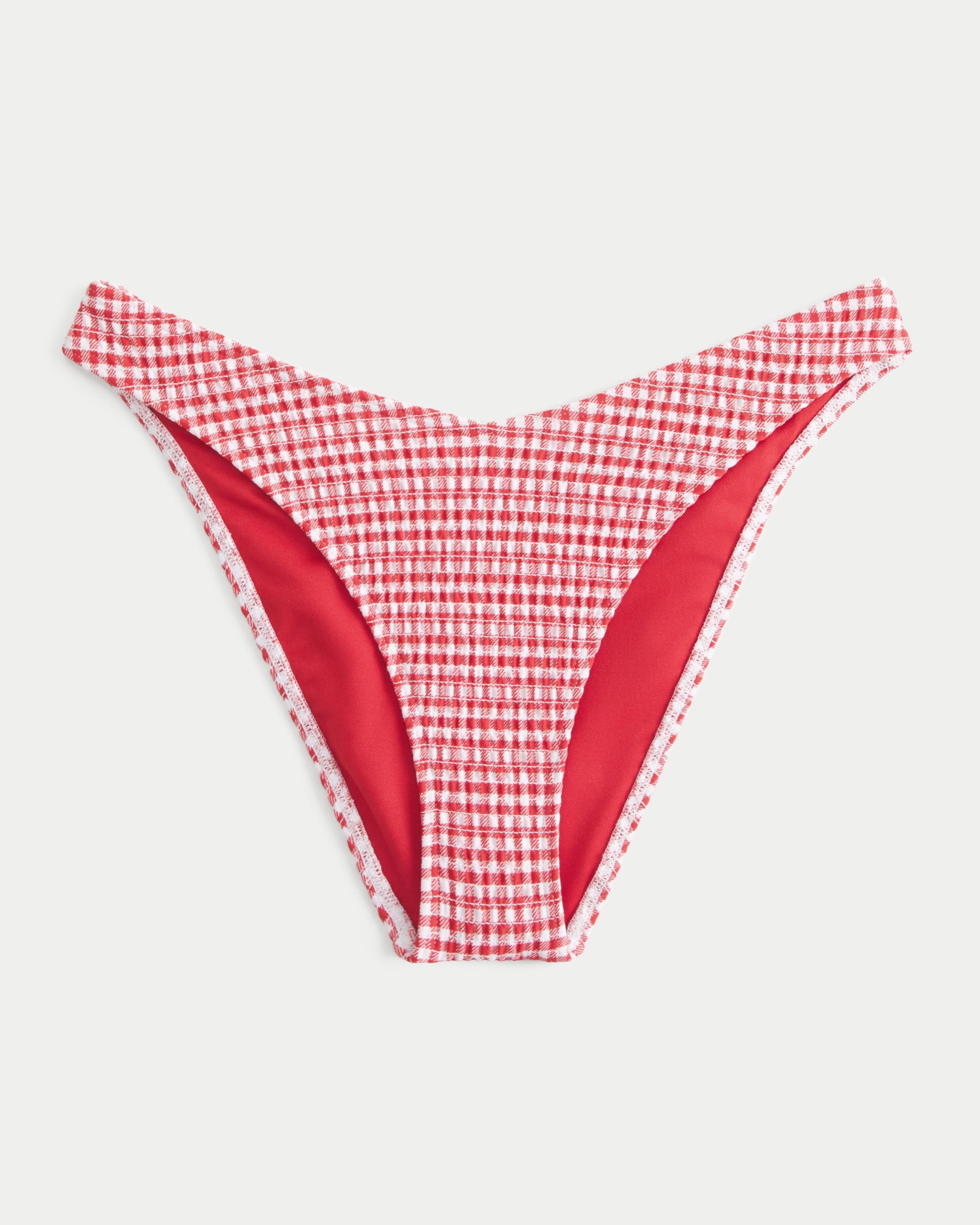 Smocked High-Leg Cheeky Bikini Bottom Product Image