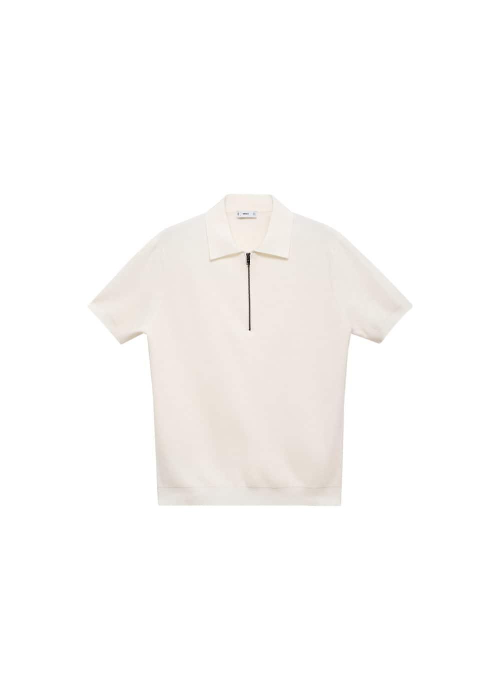 MANGO MAN - Knitted polo shirt with zip off whiteMen Product Image