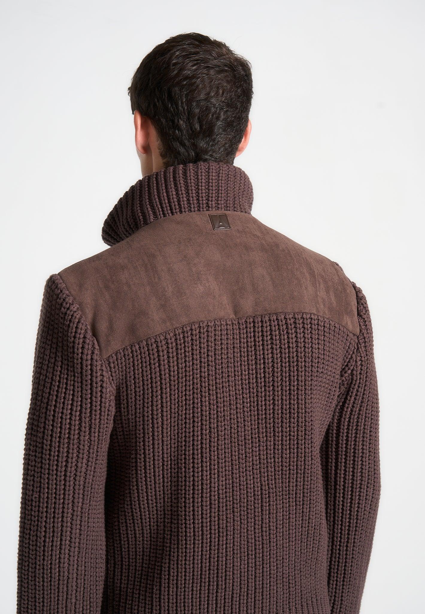 Suede & Knit Jacket - Brown Male Product Image