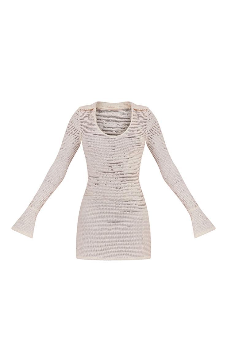 Tall Cream Textured Mini Dress Product Image