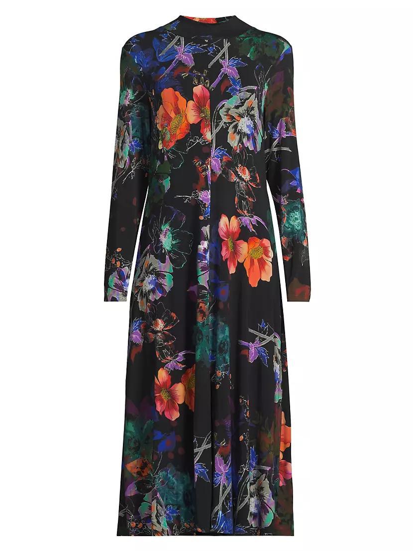 The Janie Floral Mockneck Midi-Dress Product Image