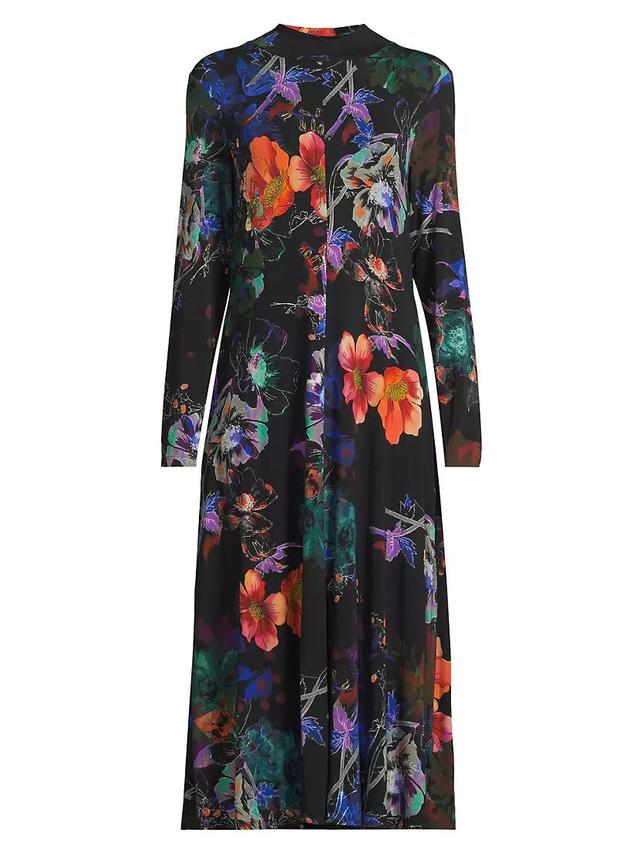 The Janie Floral Mockneck Midi-Dress Product Image