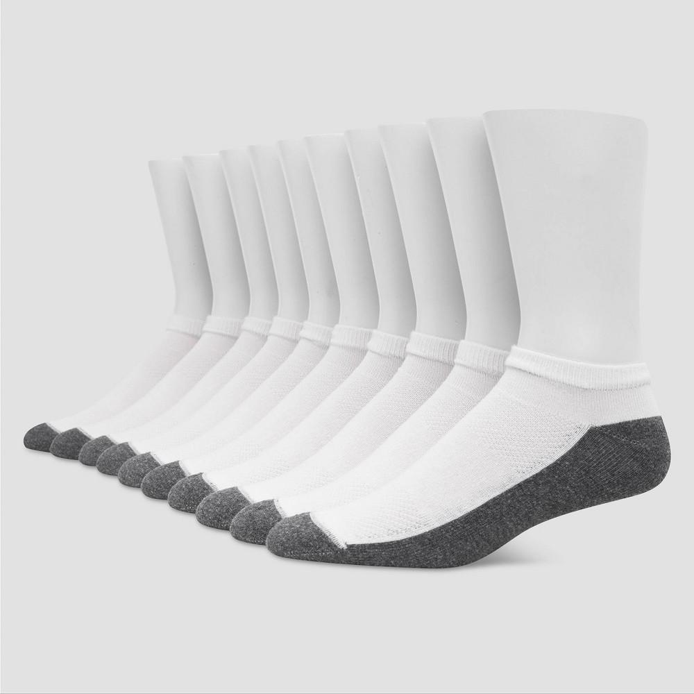 Mens Hanes Premium Low Cut Socks 10pk 6-12 Product Image