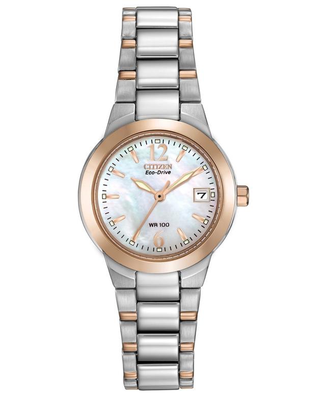 Citizen Eco-Drive Womens Silhouette Two Tone Stainless Steel Watch - EW1676-52D Multicolor Product Image