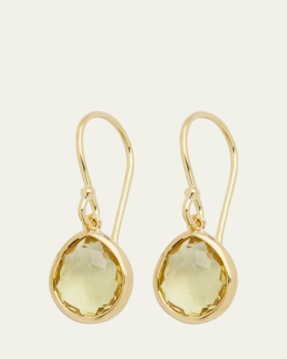 Womens Rock Candy 18K Green Gold & Citrine Teeny Teardrop Earrings Product Image