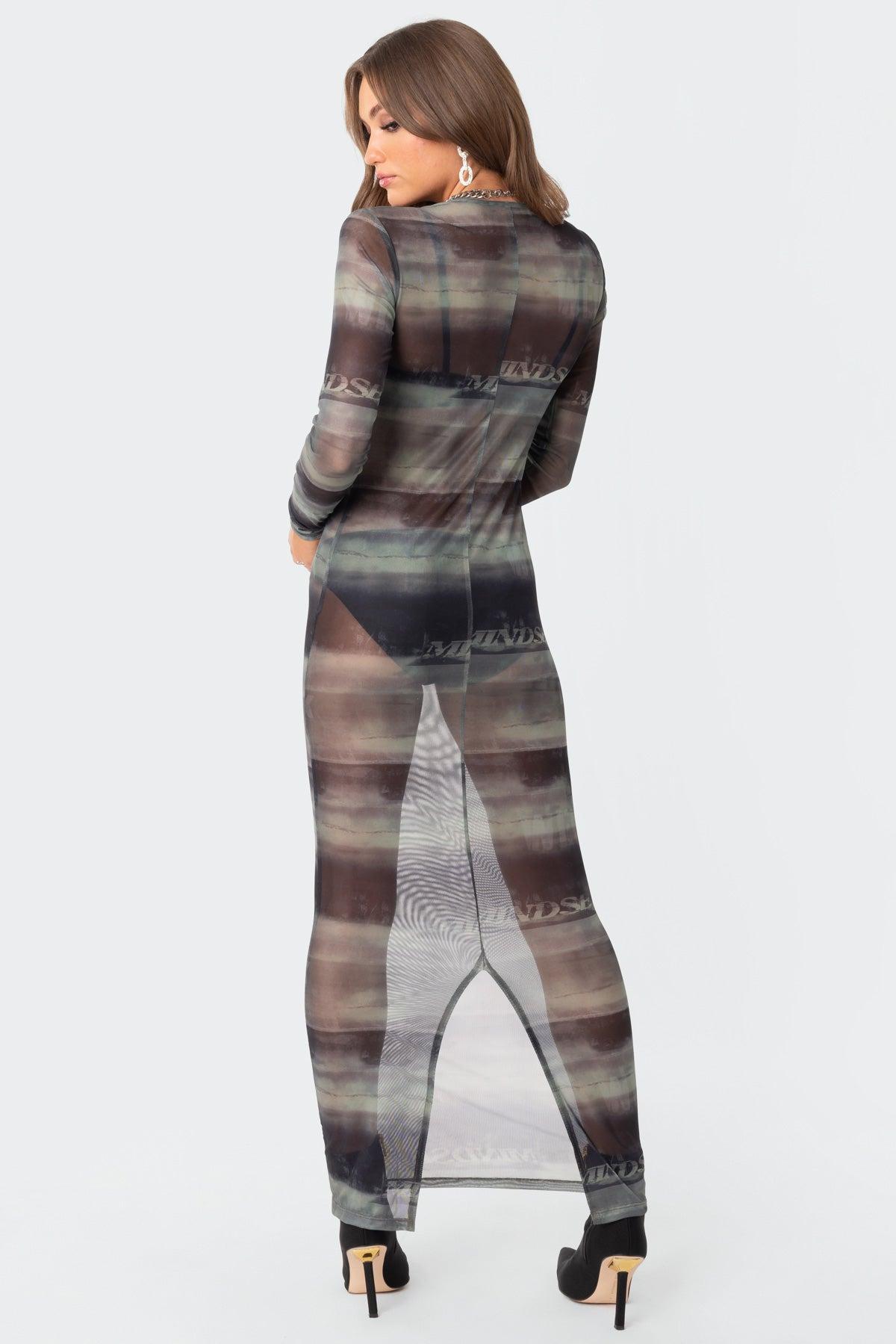 Mindful Sheer Mesh Maxi Dress Product Image