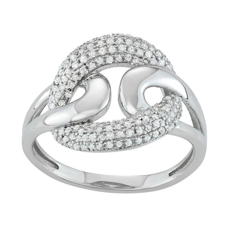 Jewelexcess Sterling Silver 1/3 Carat T.W. Diamond Interlocking Ring, Womens Silvertone Product Image