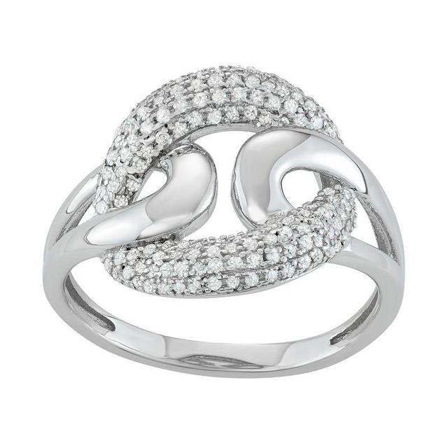 Jewelexcess Sterling Silver 1/3 Carat T.W. Diamond Interlocking Ring, Womens Silvertone Product Image