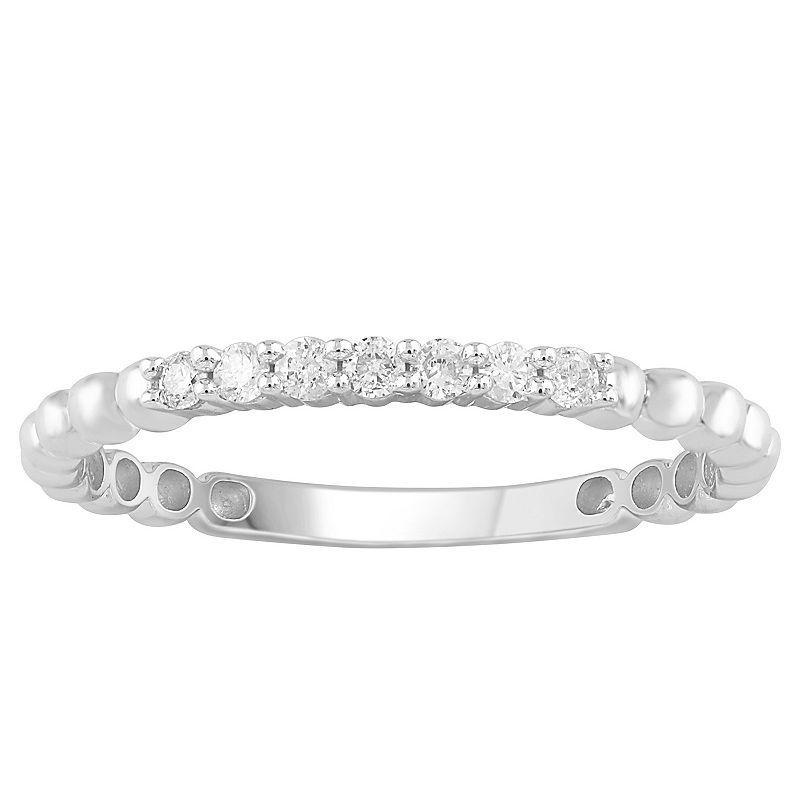 10k Gold 1/8 Carat T.W. Diamond Stackable Band Ring, Womens White Product Image