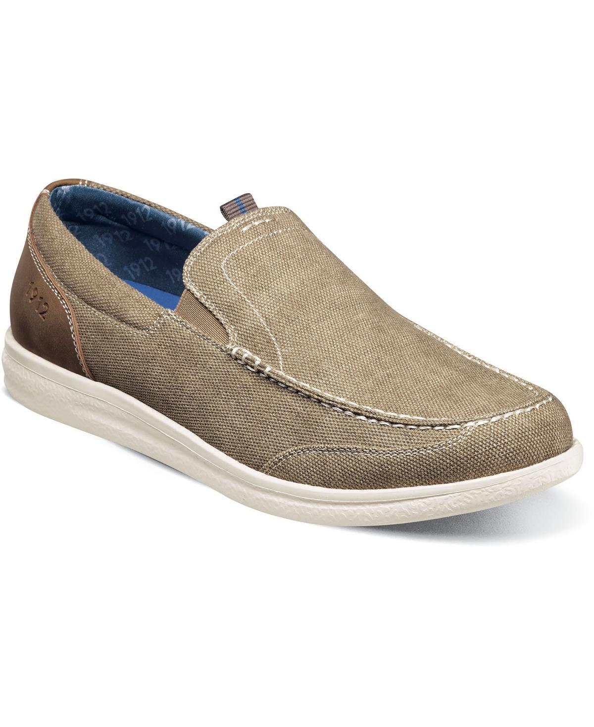 Nunn Bush Brewski Canvas Moccasin Toe Venetian Slip-On (Gunmetal) Men's Shoes Product Image