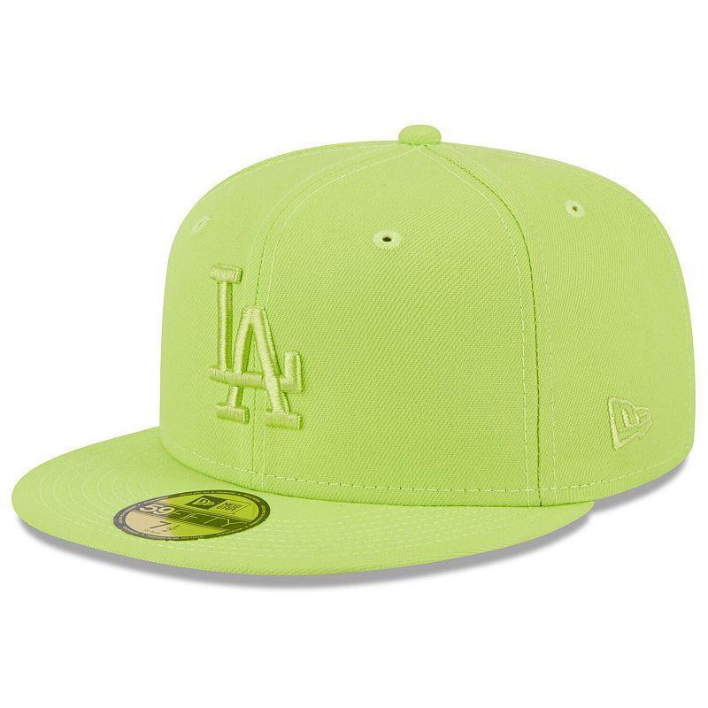 Mens New Era Neon Green Los Angeles Dodgers 2023 Spring Color Basic 59FIFTY Fitted Hat Product Image