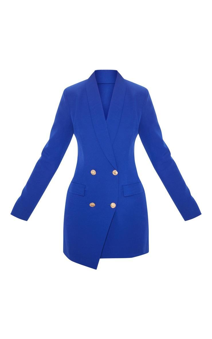 Blue Gold Button Blazer Dress Product Image