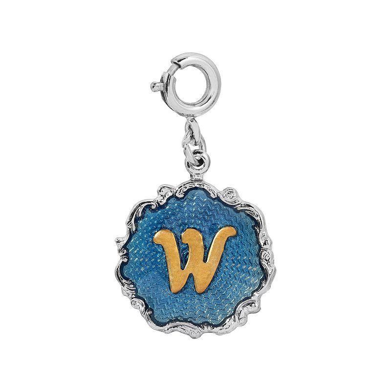 1928 Blue Enamel Initial Charm, Womens Product Image