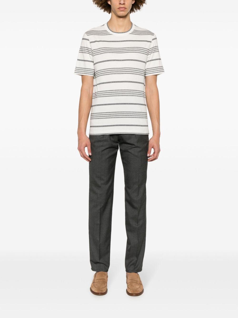 BRUNELLO CUCINELLI Mid-rise Tailored Wool Trousers In Gris Product Image