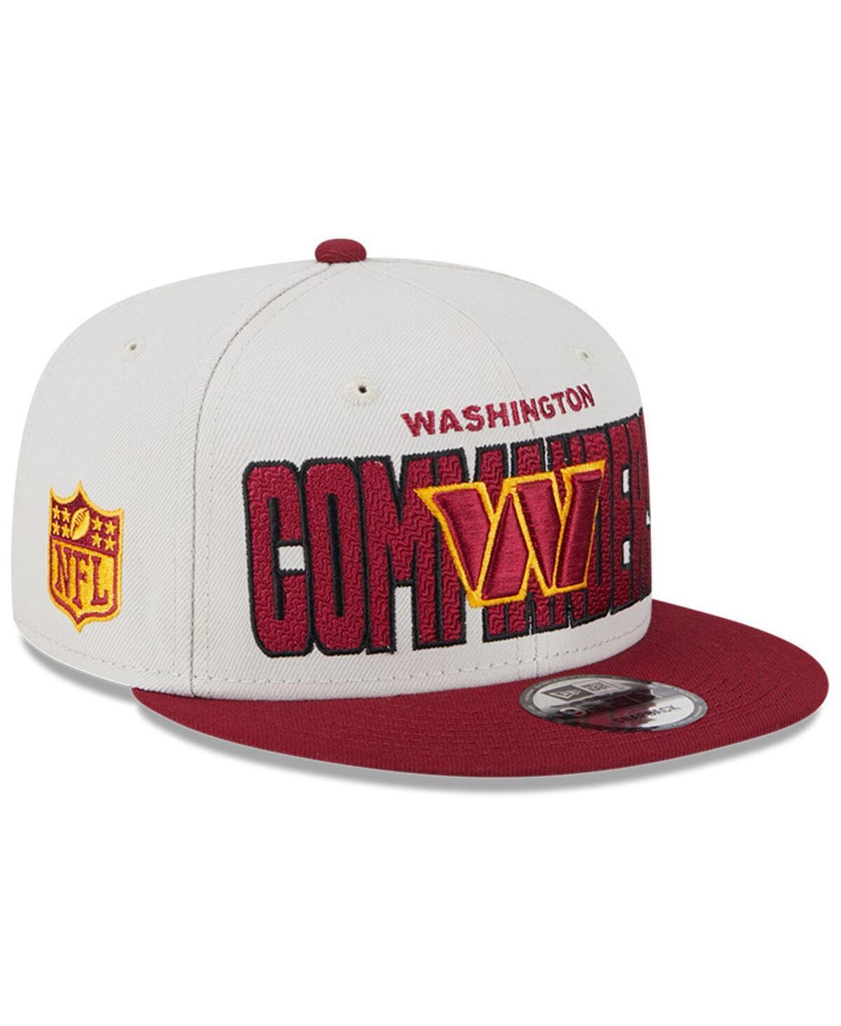 Men's New Era Stone/Burgundy Washington Commanders 2023 NFL Draft 9FIFTY Snapback Adjustable Hat Product Image